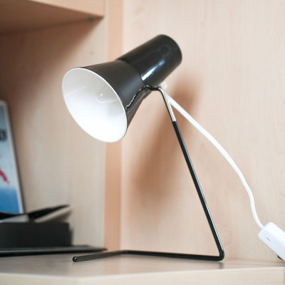 Černá stolní lampa DRUPOL: Ikona v bruselském stylu