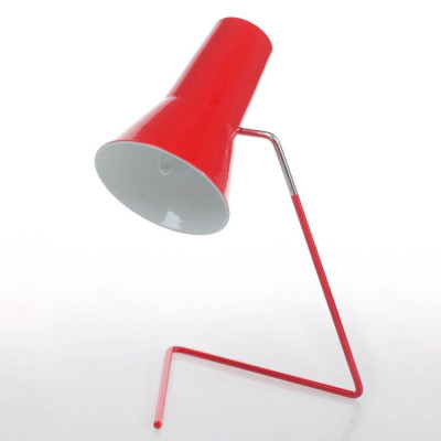 Červená stolní lampa DRUPOL č. 21616: Ikona v bruselském stylu