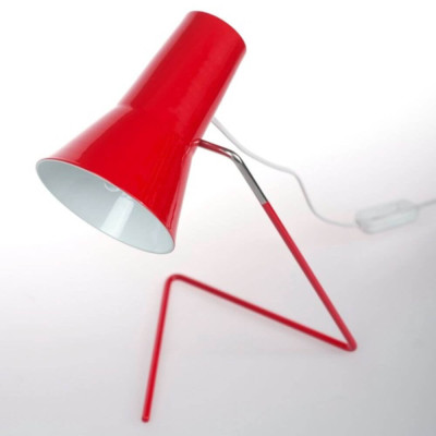 Červená stolní lampa DRUPOL č. 21616: Ikona v bruselském stylu